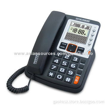 FSK and DTMF Dual Caller ID Phone with Alarm Function and Blue Backlight, Reflect It's Unique Style